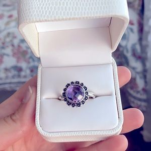 AUTHENTIC Pandora Purple Flower Ring